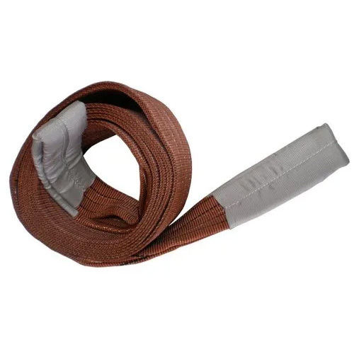 Flat Webbing Lifting Sling - Polyester Material, 1 Ton to 84 Ton Capacity, Brown Color, Various Lengths from 1 MTR to 20 MTR, Designed for Industrial Use