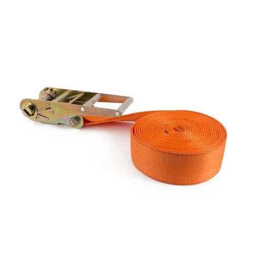 Car Ratchet Lashing Belt - Polyester Webbing, 1-10 Ton Capacity, Orange Color - Durable, Reusable, Industrial Usage, Manual Power Source