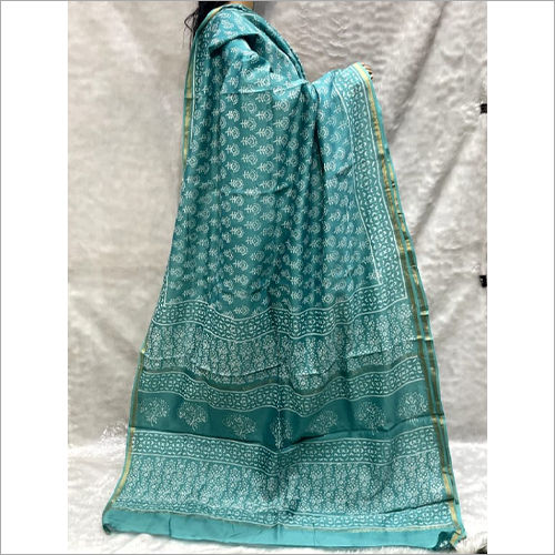 Cotton Silk Dabu Handblock Print Saree