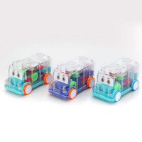 1996 TRANSPARENT MUSICAL MINI SCHOOL BUS TOY FOR KIDS