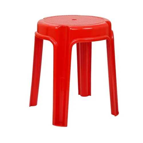 Italica Round Red Plastic Stool