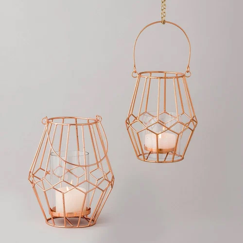 Hanging Candle Holder - Polished Iron | Indian Modern Arts Style for Elegant Home Decoration