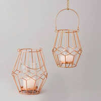 Hanging Candle Holder - Polished Iron | Indian Modern Arts Style For Elegant Home Decoration