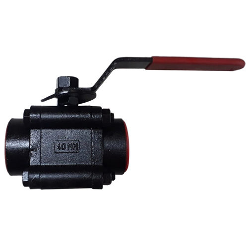 Black 3Pc Screwed Socket Weld End Ball Valve