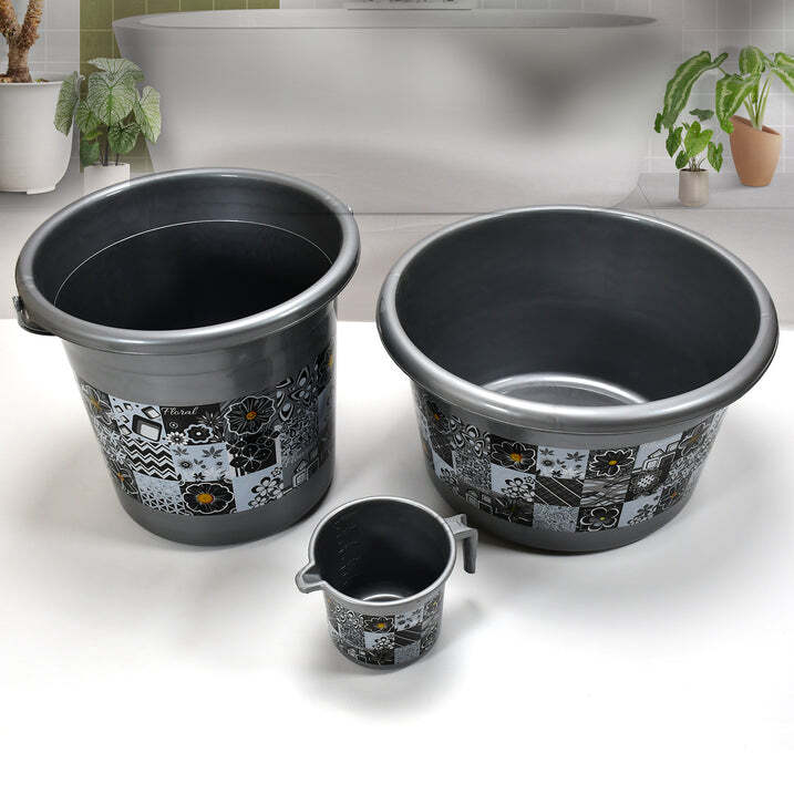 4050 LARGE CAPACITY PLASTIC BATHROOM SET OF 7PIECES