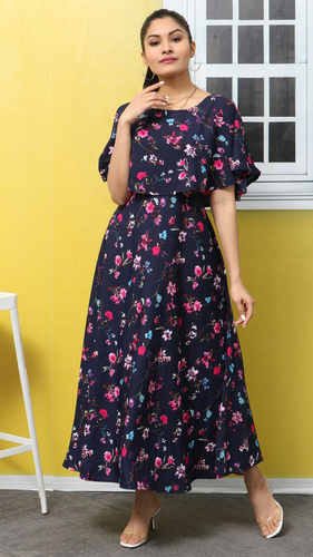 Skc-10435 Oceanista Crepe Dress - Color: Blue