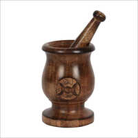 Wooden Pestle - Hardwood, 5x3x3 Inches, Dark Brown | Smooth Finish For Crushing Herbs, Spices, And Other Ingredients