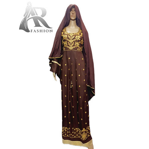 Printed Arabic Abaya Dress