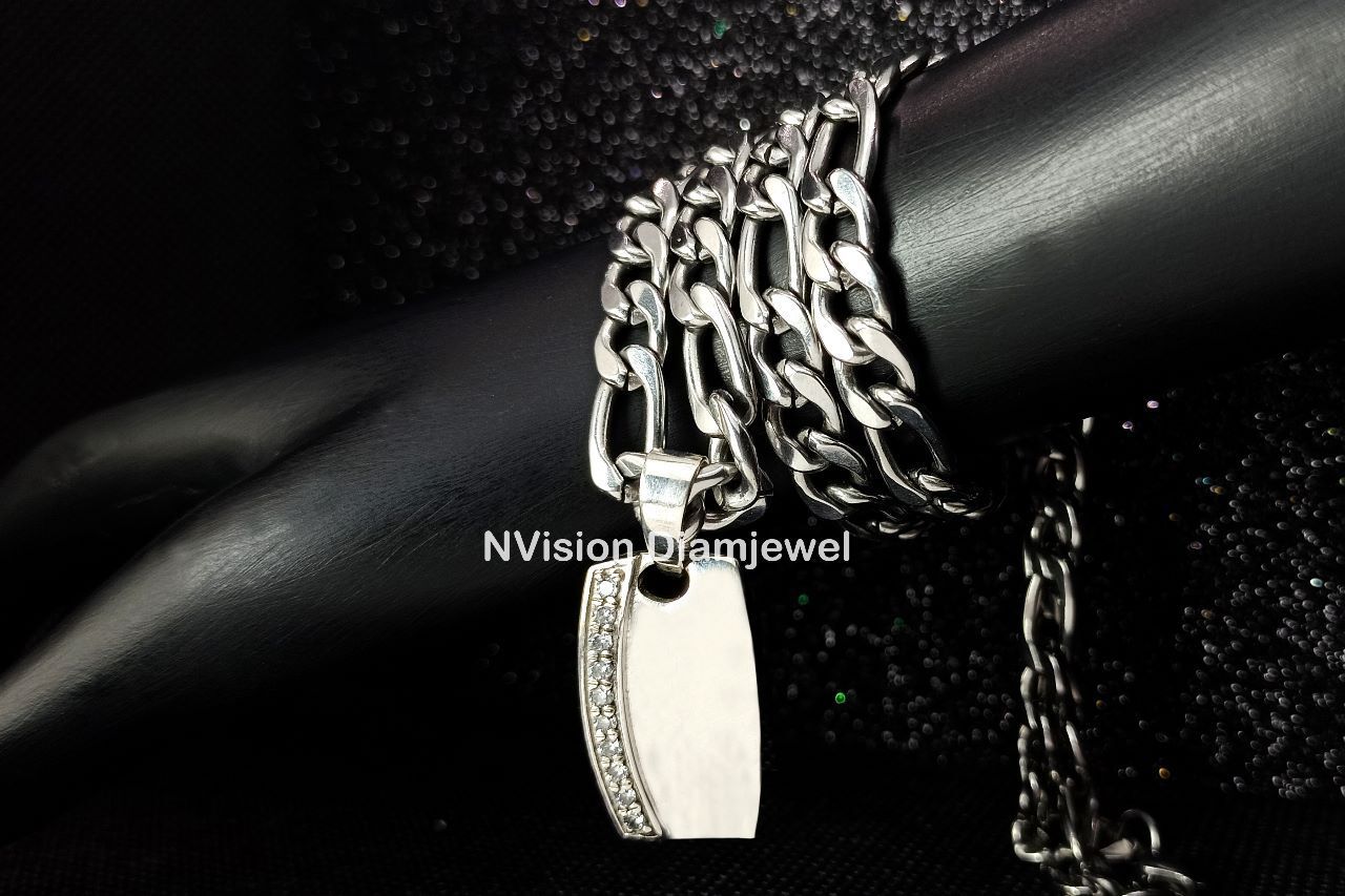 White Gold Natural Diamond Men's Pendant