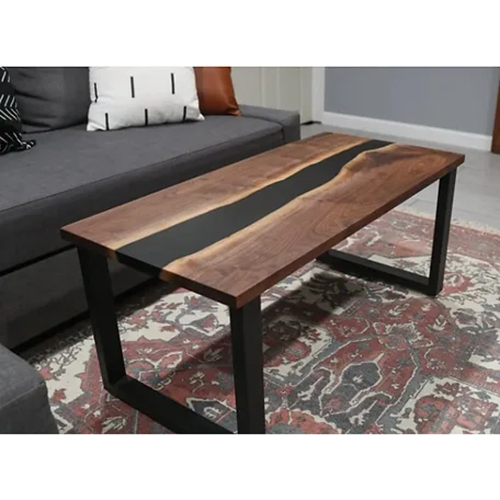 Brown Modular Black Epoxy Center Table
