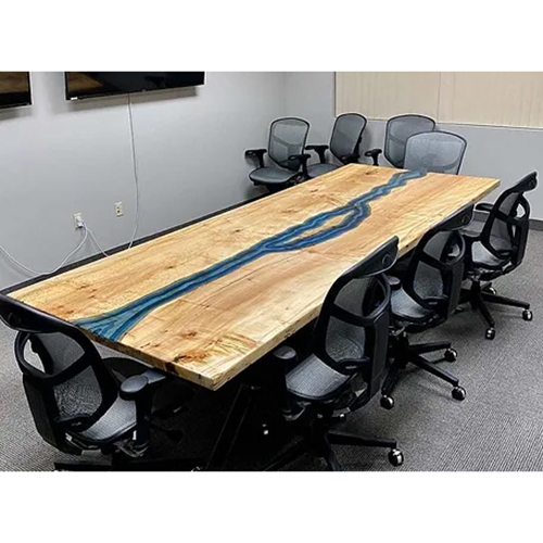 Brown Wood Epoxy Conference Table