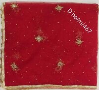 Wedding Dupattas - Ethnic Cotton Blend, Red Color | Designer and Fancy Styles, Dry Clean Only