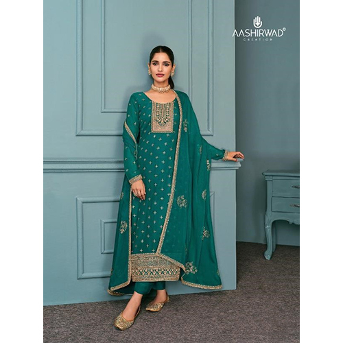Green Georgette With Embroidery Suit