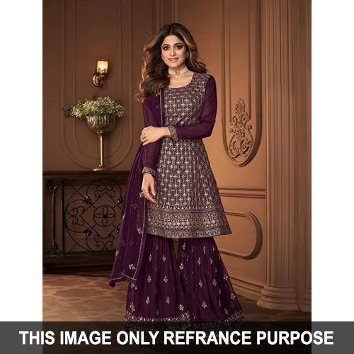 Ladies Georgette With Work Suit
