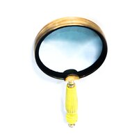 Brass Magnifying Glass With Yellow Handle