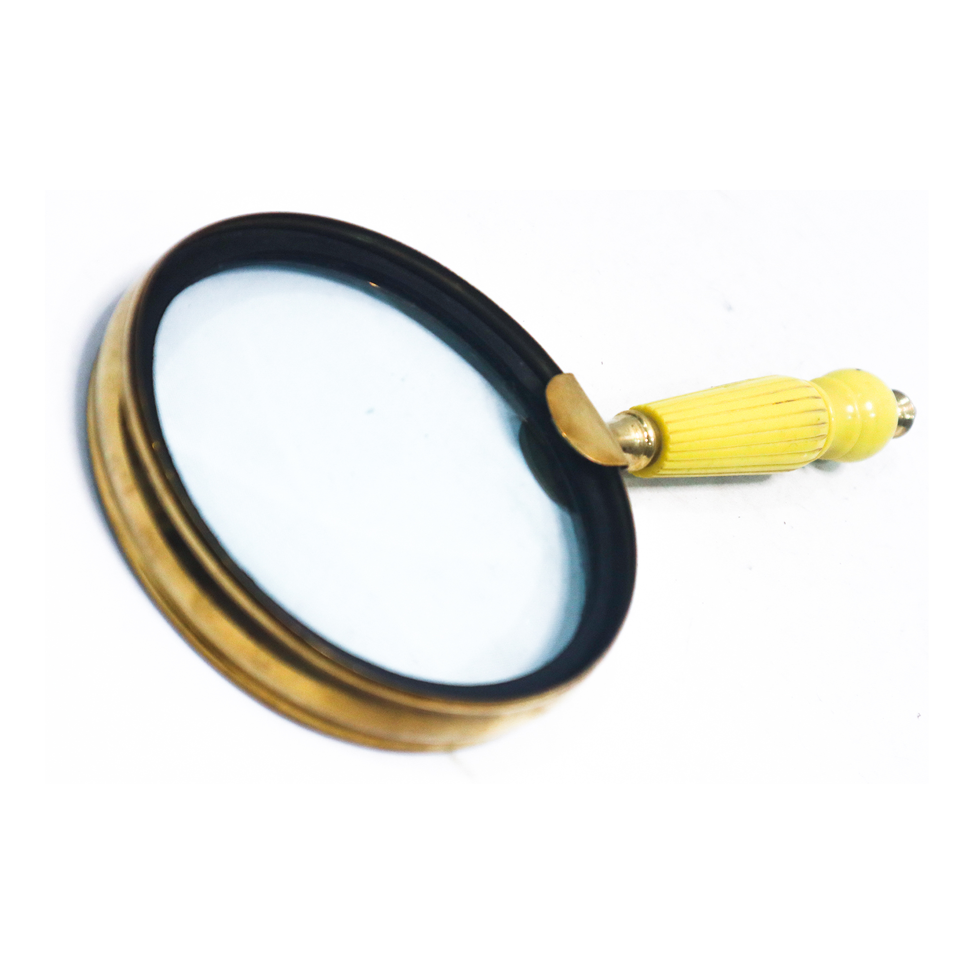 Brass Magnifying Glass With Yellow Handle