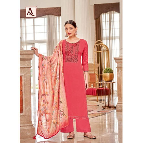 Indian Pure Jam Cotton With Embroidery Suit