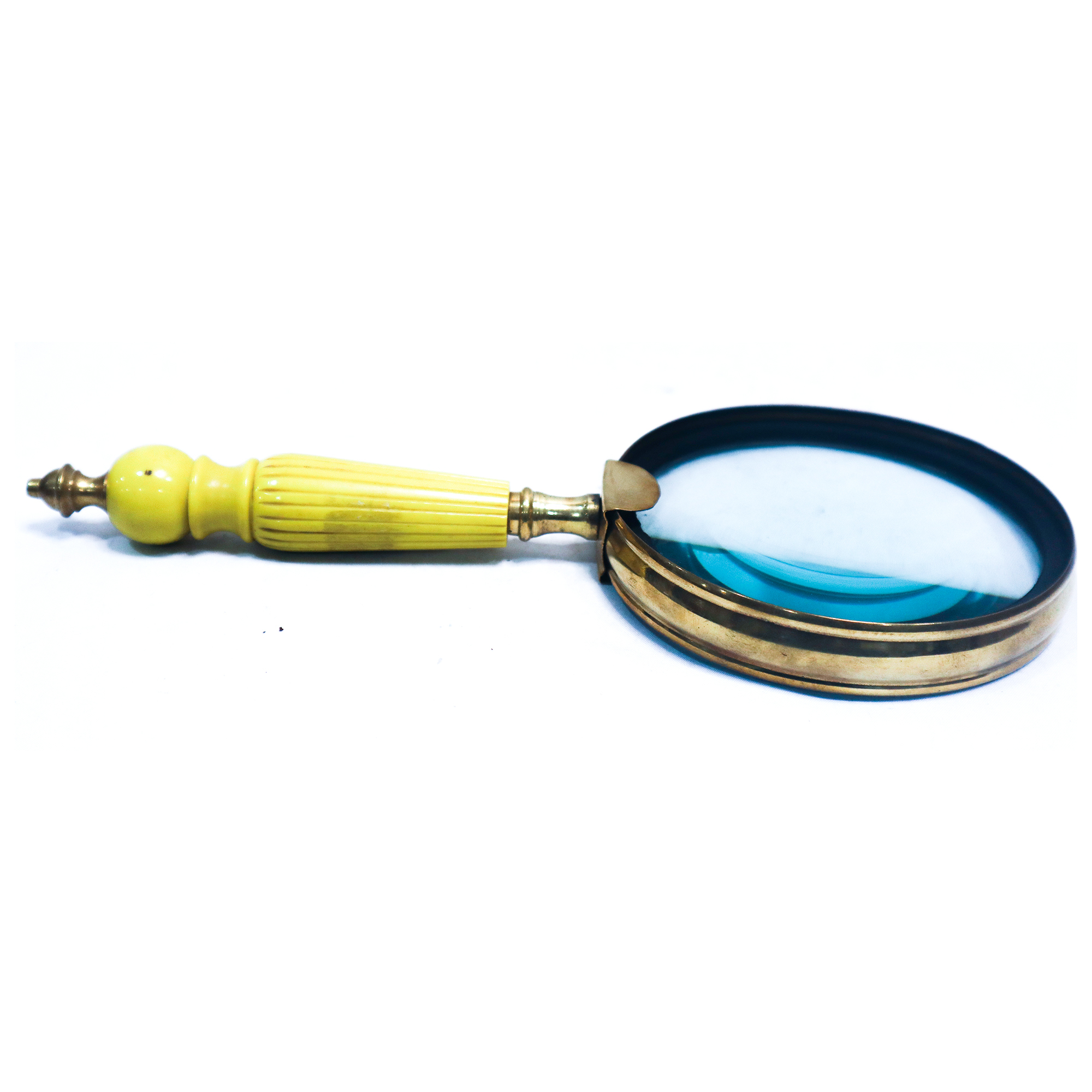 Brass Magnifying Glass With Yellow Handle