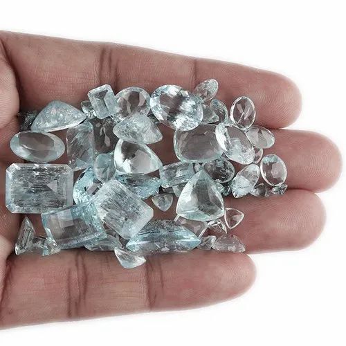 Natural Blue Mixed Aquamarine Gemstone Cut Stones