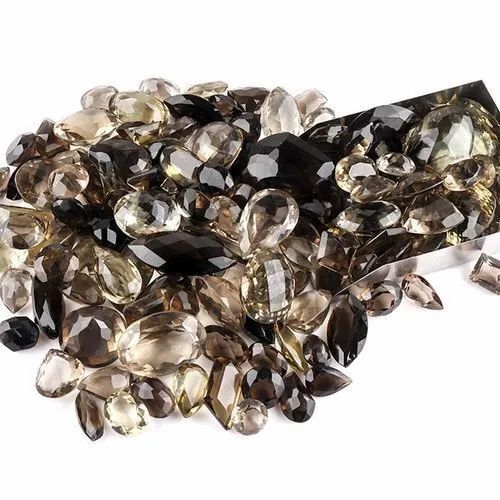 Natural Mixed Smokey Quartz Crystal Gemstone Cut Stone Grade: Aaa