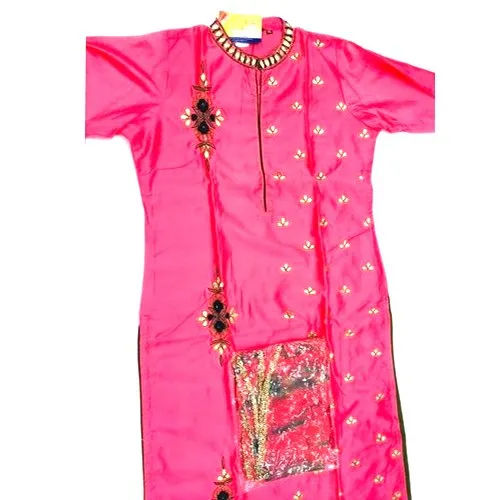 Pink Ladies Silk Kurti