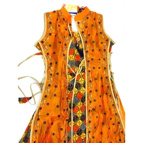 Ladies Sleeveless Silk Kurti