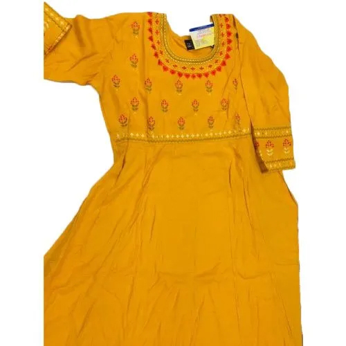 Ladies Yellow Cotton Kurti