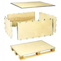 Industrial Wooden Collapsible Box - Color: Yellow