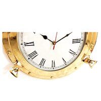 Marine Brass Ship Porthole Analog Clock Brass Wall Clock