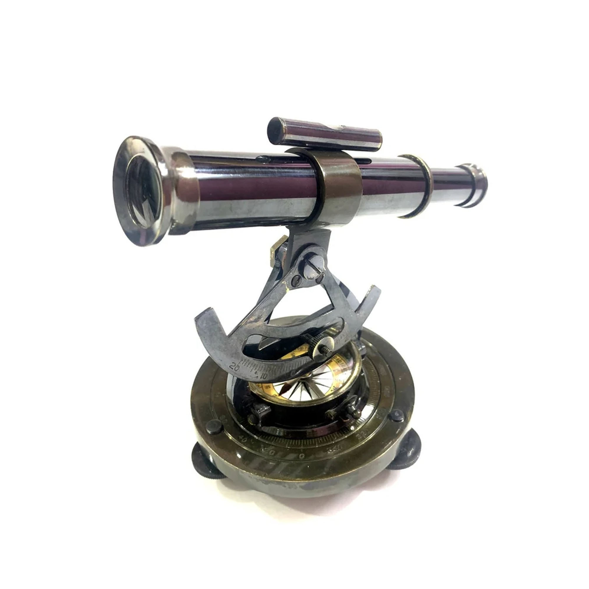 Brass Antique Theodolite Alidade Telescope Compass