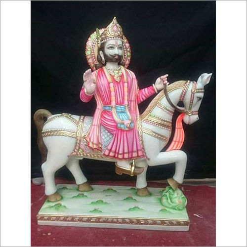 Rust Proof Marble Ghoda Sawar Statue