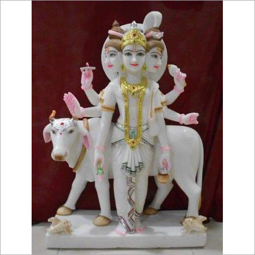 White Marble Dattatreya Statue