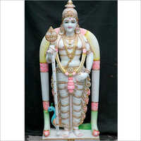 Moisture Proof White Marble Lord Murugan Statue