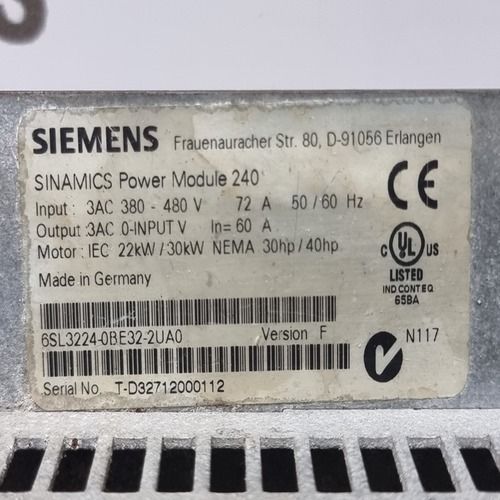 SIEMENS 6SL3224-0BE32-2UA0 POWER MODULE