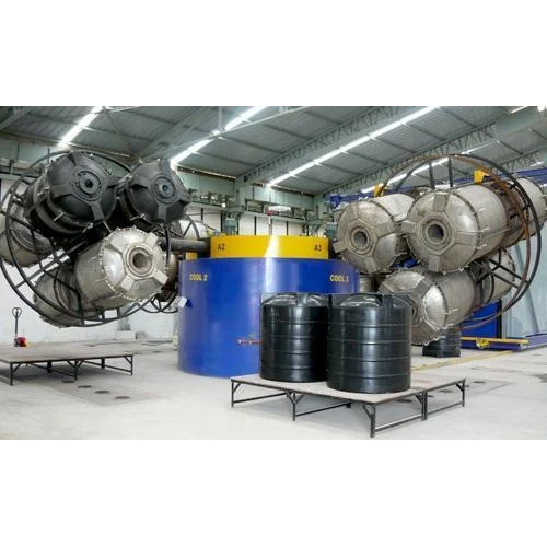 Industrial Rotational Moulding Machine - Stainless Steel, Semi-Automatic | Frequency Speed Control