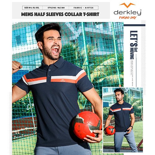 Mens Half Sleeve Plain Polo Neck T-Shirts