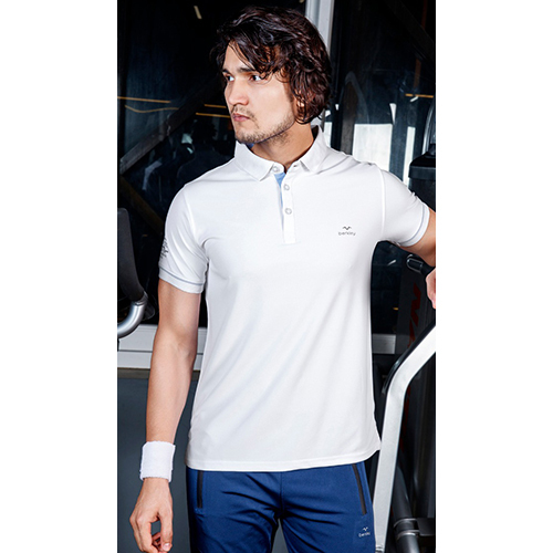 Mens White Polo Neck T-Shirts
