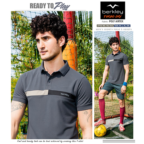 Mens Poly Airtex Polo Neck T-Shirts