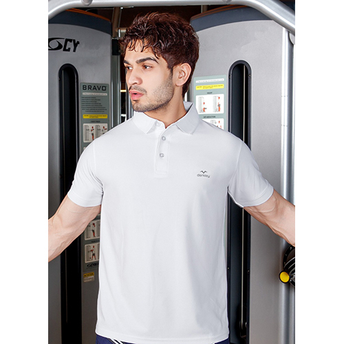 Mens Plain White Polo Neck T-Shirts