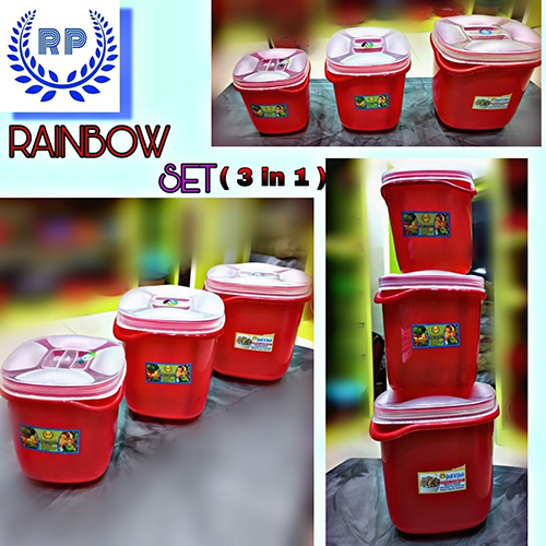 Rainbow Plastic Container Set