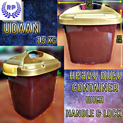 15Kg Udaan Heavy Duty Plastic Container with Handle and Lock