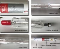 RECI CO2 Glass Laser Tube W1 W2 W3 W4 T1 T2 T3 T4