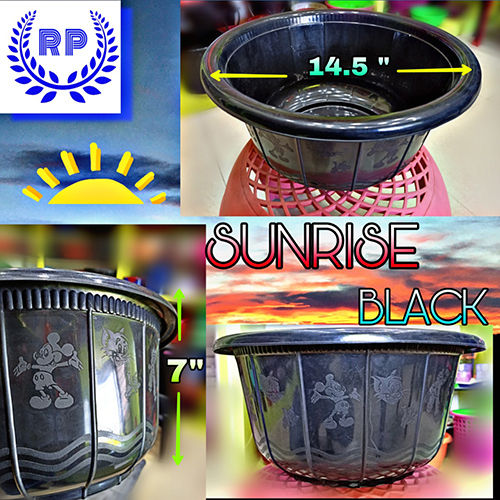 Sunrise Black Plastic Tub