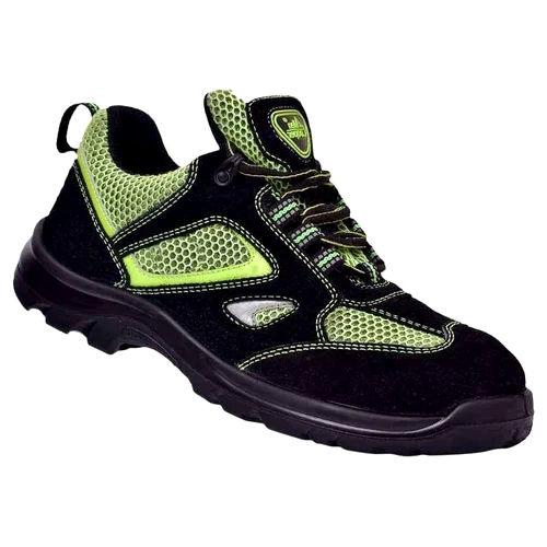 Pu Green And Black Safety Shoes