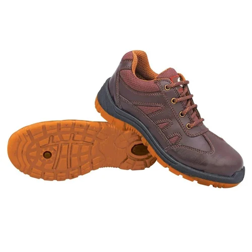 Brown Leather Safety Shoes