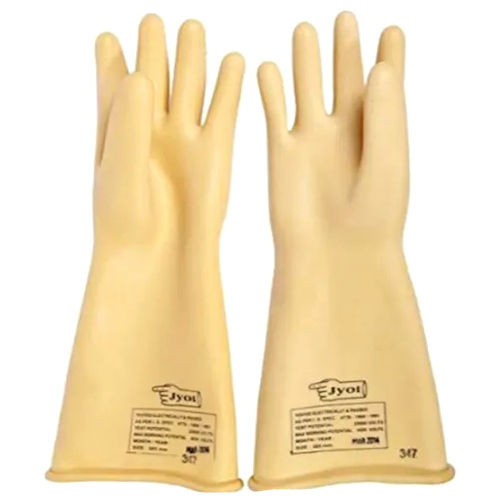 Plain Electrical Latex Safety Hand Gloves