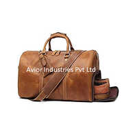 Leather Duffle Bags - Leather Material, Shoulder Length Handle, Brown Color | Attractive Design, Excellent Strength, Lightweight, Durable