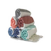 White-blue 100% Cotton Fouta Towel