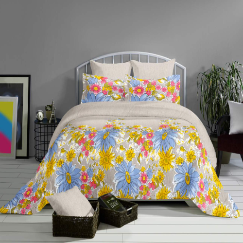 Floral Printed Bedsheet With 2 Pillow cover