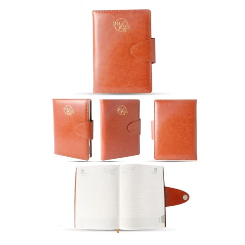 A5 Natural 1 Date Graining Lock Leather Diary